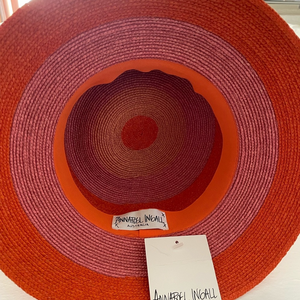 Annabell Ingall Australia Straw Hat Fedora Rust, Sunset Mauve Pink, NWT ! - Picture 4 of 9
